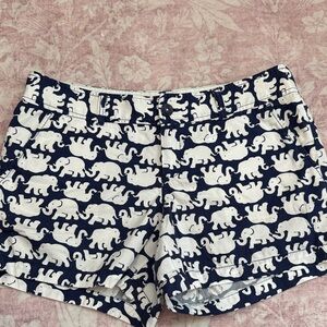 Lilly Pulitzer Callahan Navy and White Elephant Pattern Shorts